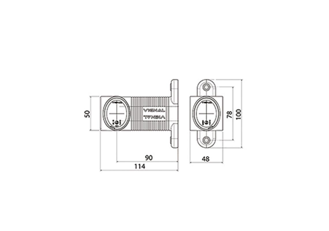 LED Umrissleuchte symmetrisch 12/24V Weiß + rot + gelb